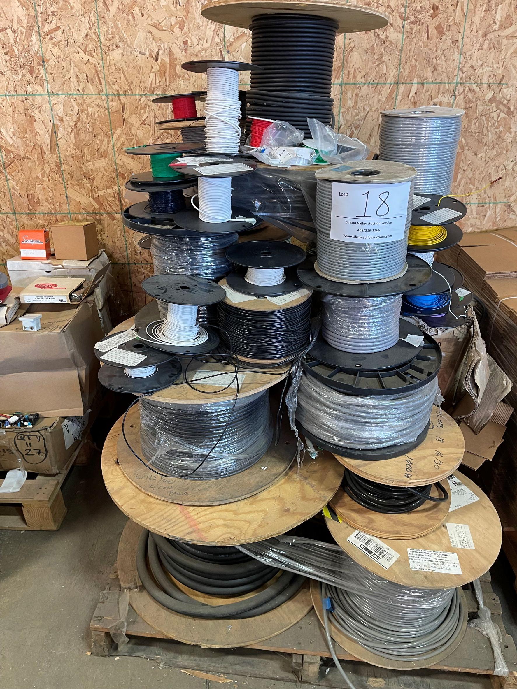 Spools of miscellaneous wire and cable