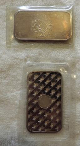 (2) 1oz. .999 Silver Bars