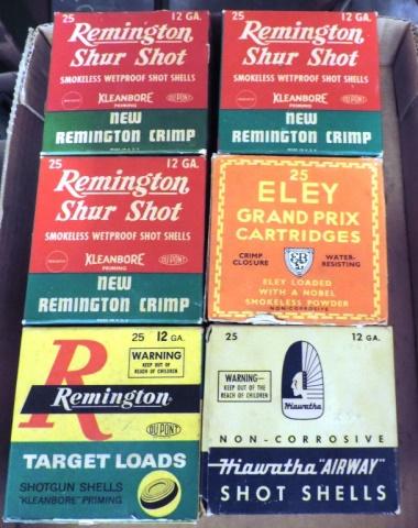 Lot of (6) Vintage 12 Ga. Boxes