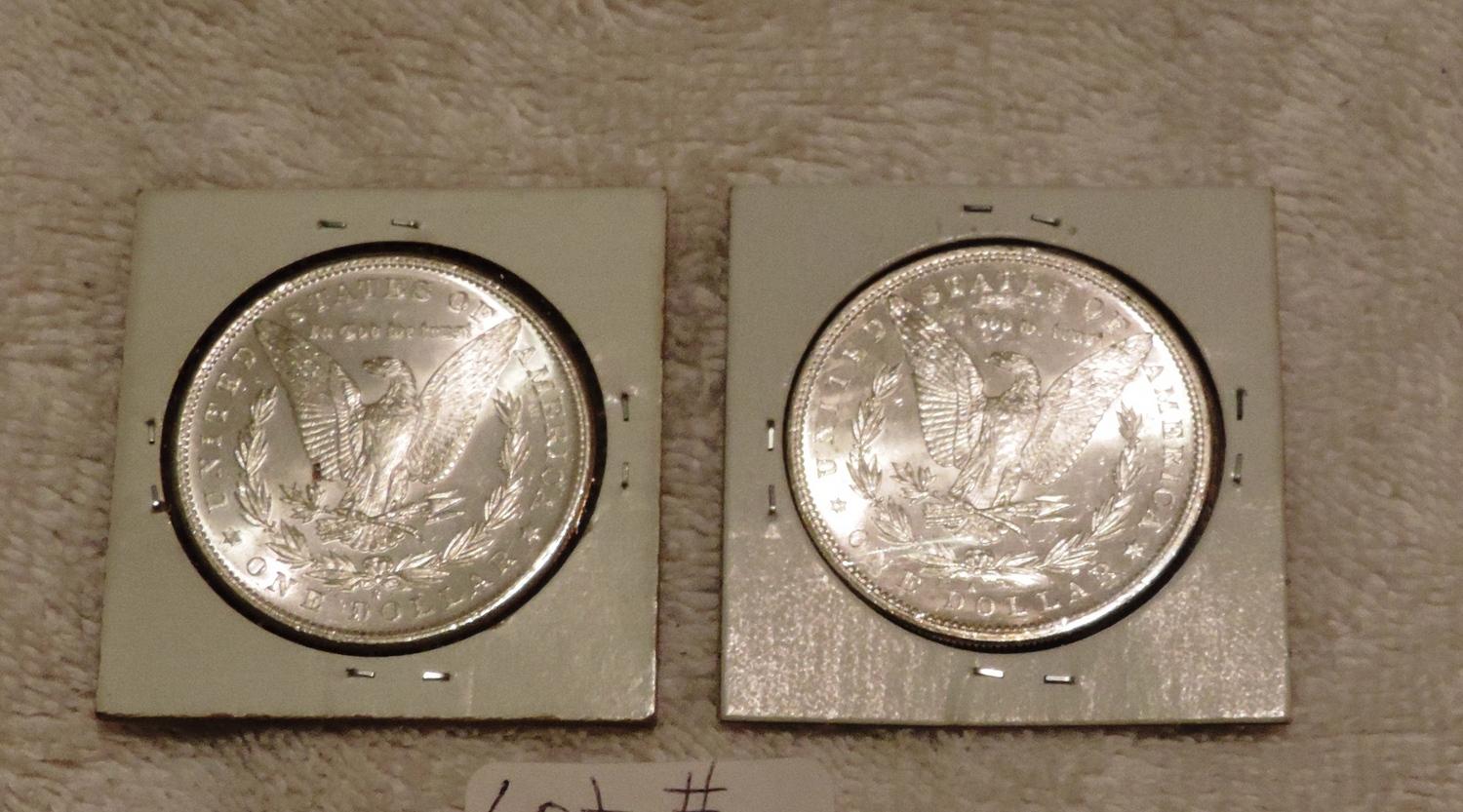 (2) 1881-S Morgan Silver Dollars