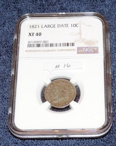 Key Date 1821 Graded 10 Cent