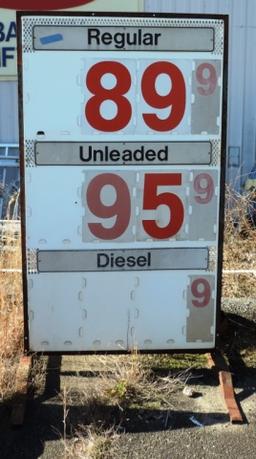 6 Ft Gas Price Metal Sign