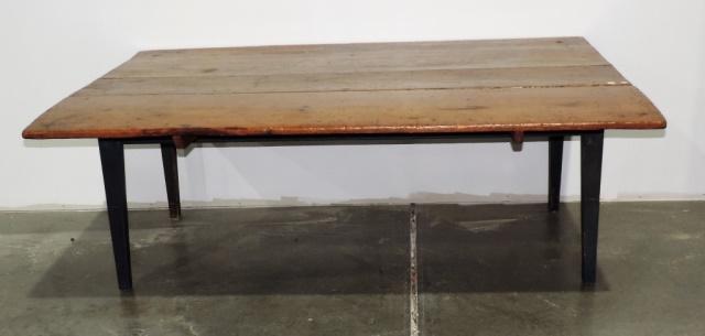 Antique Country Farm Table with Dropleaf and Drawer