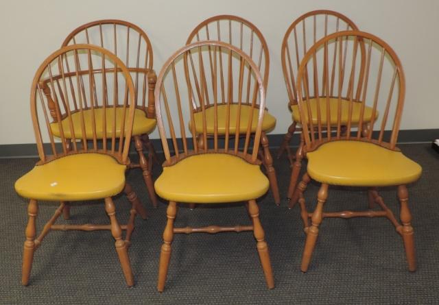 Set Of 6 Windsor Style Maple Chairs