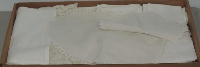 Tray Lot Old Linens