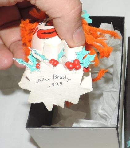 Rare John Brady Christmas Ornaments with Hand Painted Boxes
