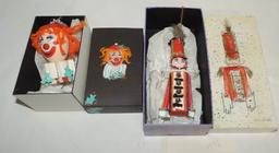 Rare John Brady Christmas Ornaments with Hand Painted Boxes