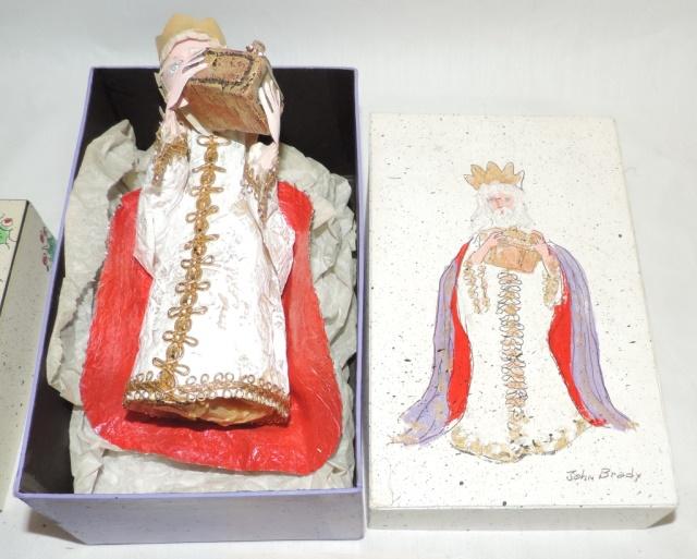 Rare John Brady Christmas Ornaments with Hand Painted Boxes