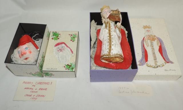 Rare John Brady Christmas Ornaments with Hand Painted Boxes