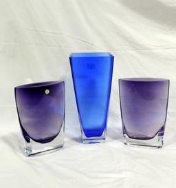 3 Piece Poland Art Glass Lot