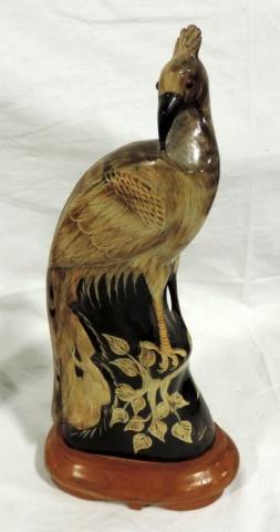 4 Piece Horn Carved Bird And Ceramic Bird Lot