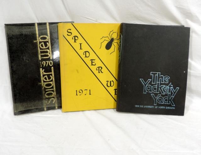 (2) Concord Spider Web Yearbooks And 1975 Yackety Yack