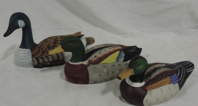 (3) Hand Painted Duck Decoys