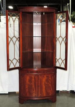 Federal Style Mahogany 2 Piece Corner Cabinet