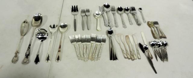 Tray Lot Assorted Stainless And Silver-plate Flatware