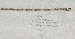 10 Kt. Gold and Diamond Chip Tennis Bracelet