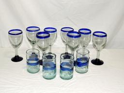 12 Piece Hand Blown Glassware Lot