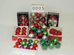 Tray Lot Glass Christmas Ornaments