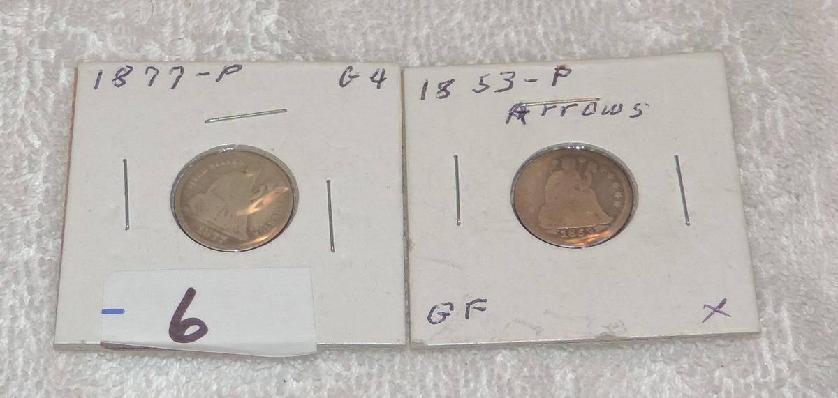 (2) Early Seated Dimes