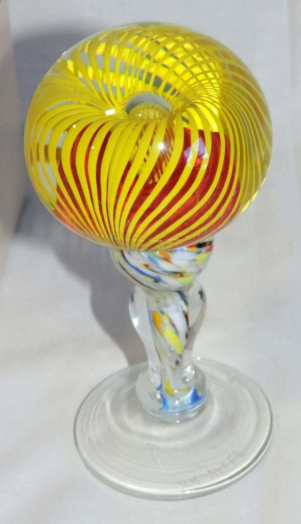 Signed Wm. Vallo Art Glass Paperweight