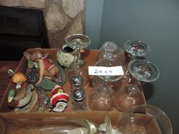 (4) Tray Lots of Misc Décor and Glassware