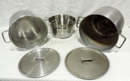 (2) Stainless Steel Cook Pots