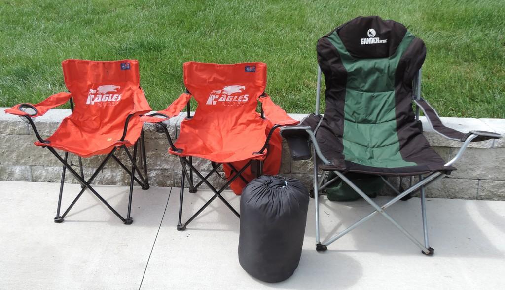 Lot of (3) Camping Chairs Sleeping Bag