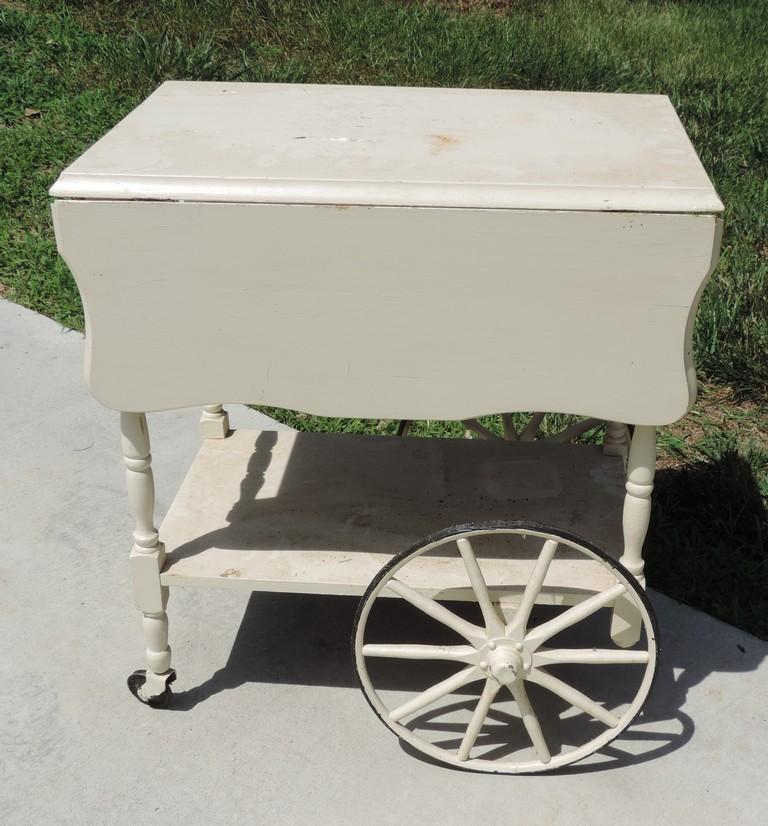 1940's Painted White Tea Cart