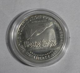 1987 Constitution Silver Dollar