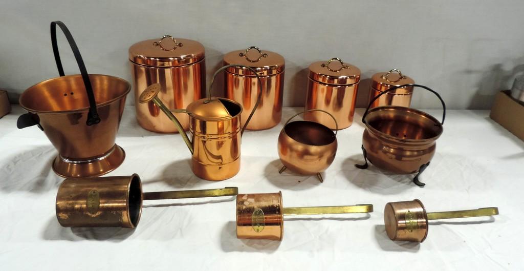 Tray Lot Copper Kitchen Items