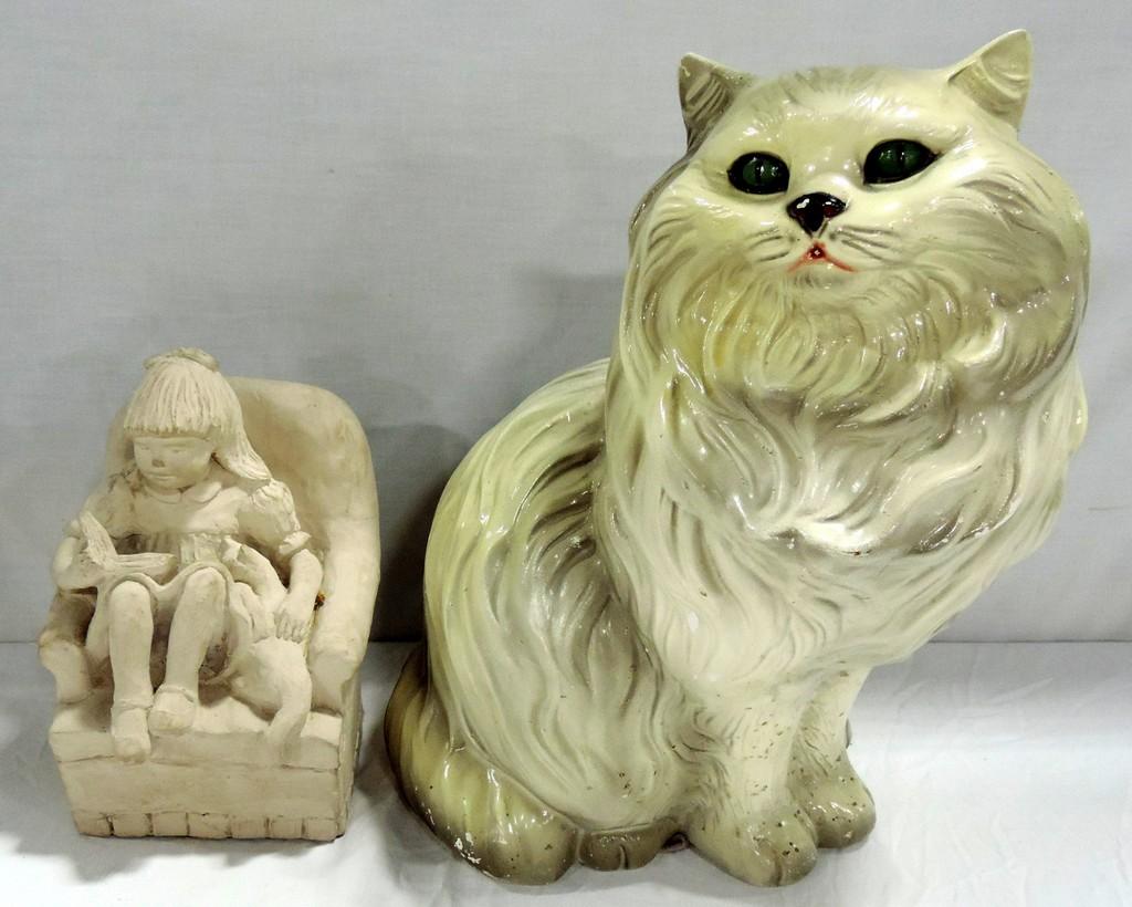 Chalkware Cat & Austin Products Statue