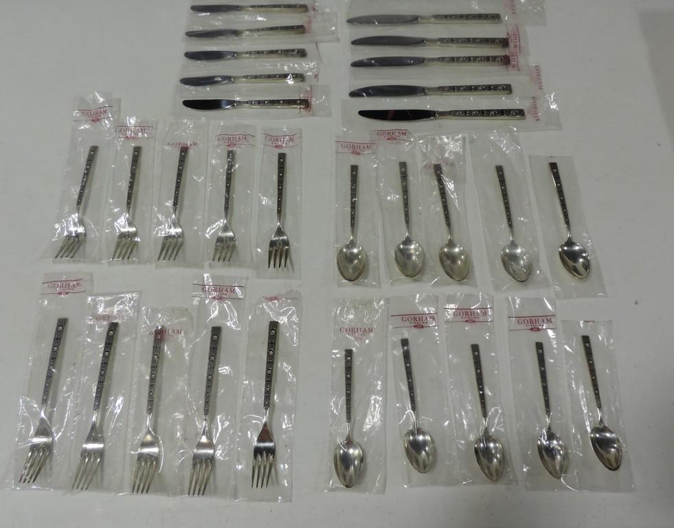 Very Rare 30 Piece Gorham Sterling Silver Hacienda Spanish Tracery Flatware