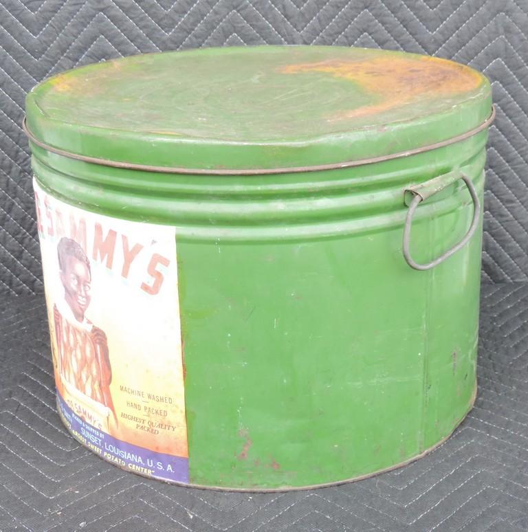 Early Green Large Tin with Joe Sammy's Yam Label