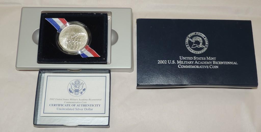 2002 US Mint West Point Silver Dollar in Blue Box