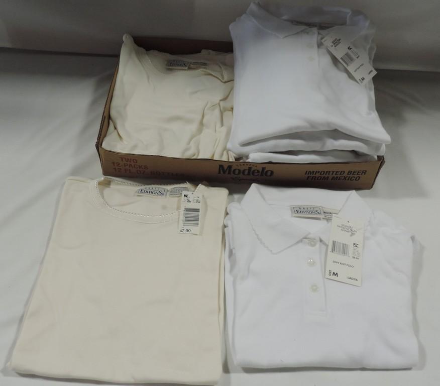8 New Ladies Soft Knit Polo Shirts And 4 New Ladies Tops