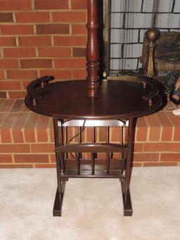 Vintage Oval Wooden Lamp Table