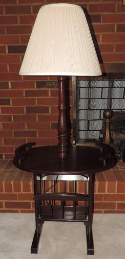 Vintage Oval Wooden Lamp Table