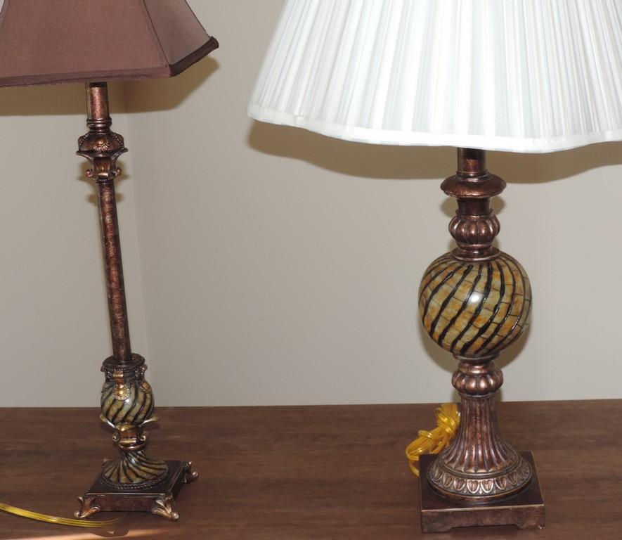 Lot of (3) Decorative like new Metal Lamps