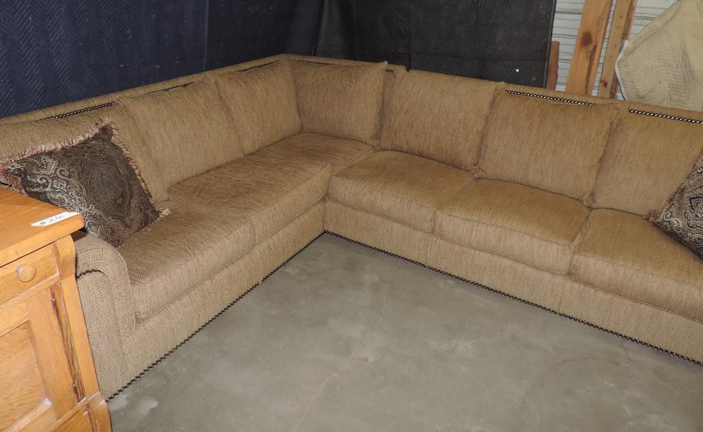 Super Nice Marge Carson 2 Piece Tweed Sectional Sofa