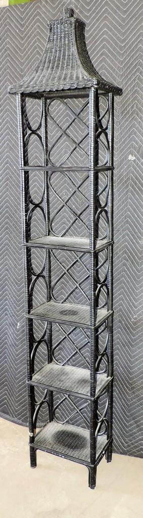 Wicker Tall Narrow Shelf