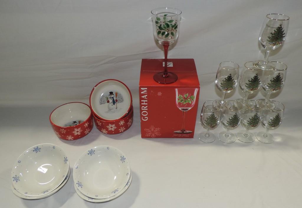 Christmas Glassware & China Lots