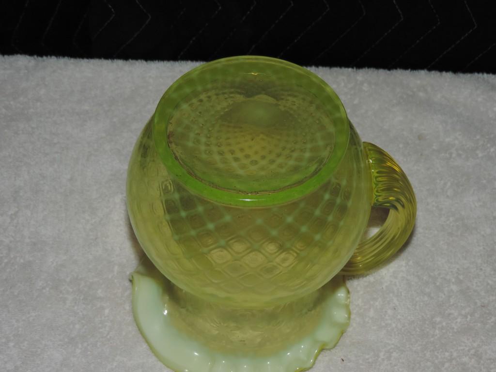 Fenton Vaseline Glass Water Pitcher