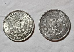 (2) 1921 AU Morgan Silver Dollars