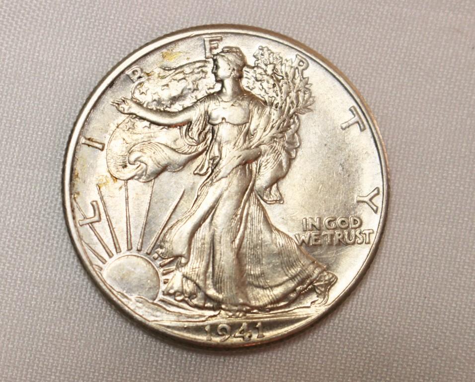 1941 AU Walking Liberty Half Dollar