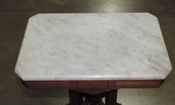 Walnut Eastlake Victorian Marble Top Table