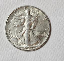 1942 AU+ Walking Liberty Half Dollar