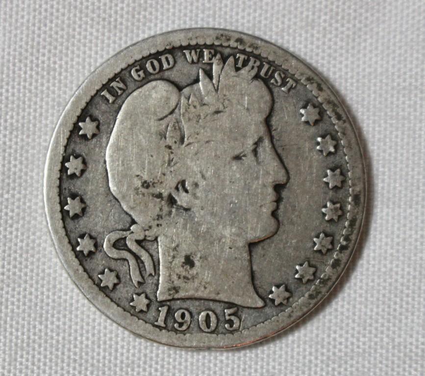 1905 O Barber Quarter