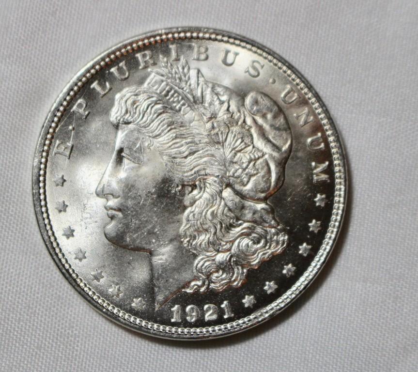 1921 Uncirculated Morgan Silver Dollar