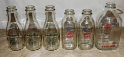 Lot of (6)  Milk Bottles