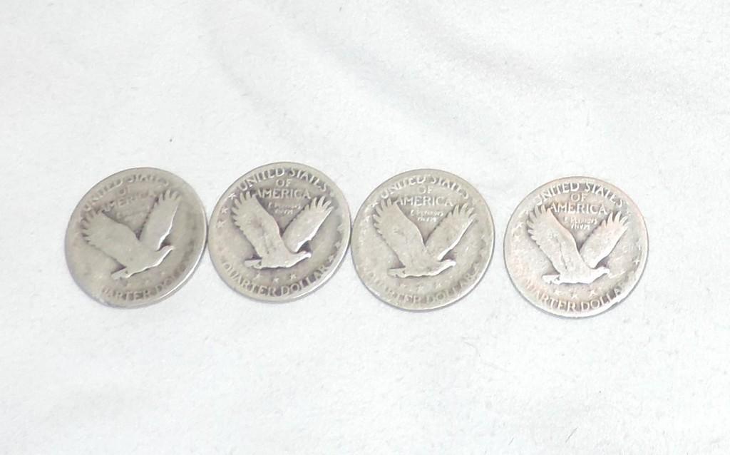 Lot of (4) Walking Liberty Silver Quarters